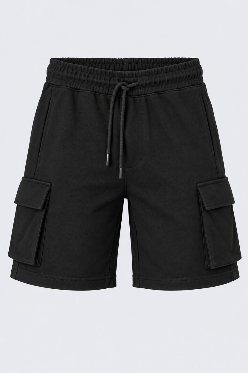 Mens Black Cargo Shorts With 4 Pocket - Image 5
