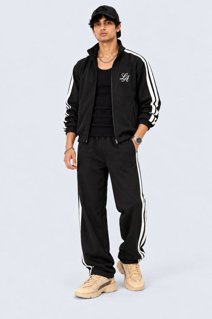 Mens Black Raglan Sleeves Regular Fit Jacket - Image 6