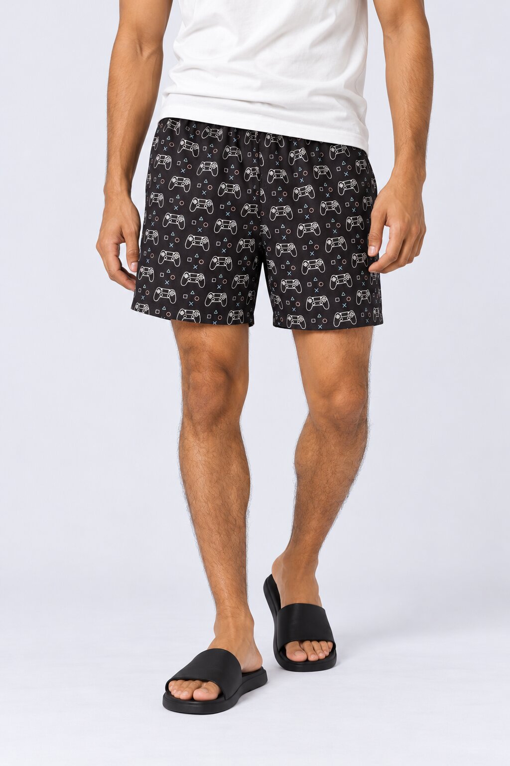 Mens Black Gaming Controller Print Boxer - Image 1