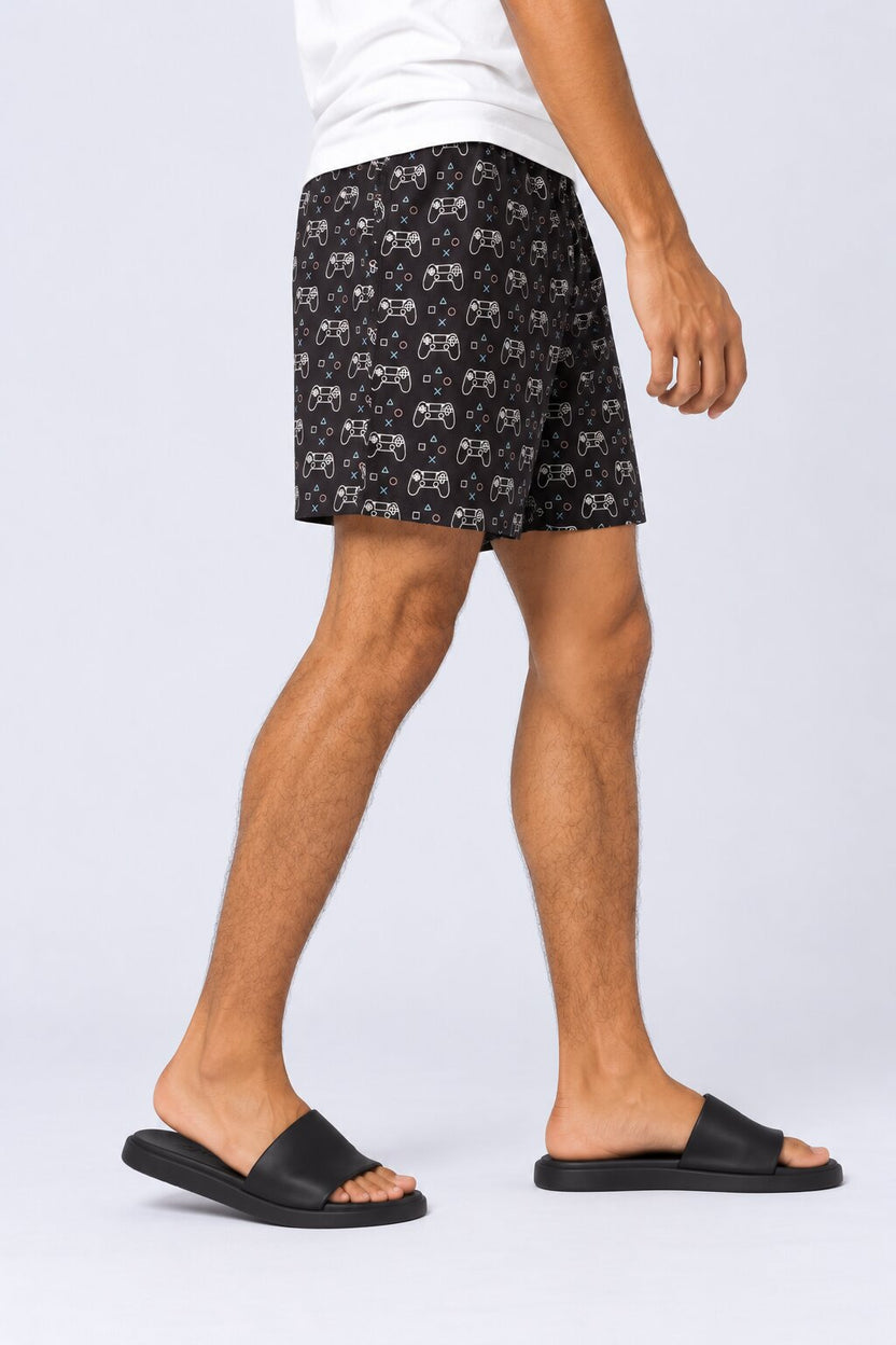 Mens Black Gaming Controller Print Boxer - Image 2