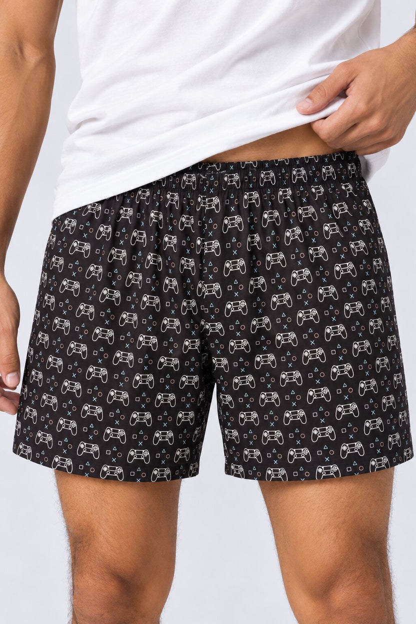 Mens Black Gaming Controller Print Boxer - Image 3