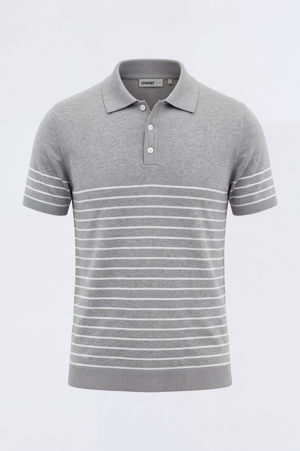 Mens Grey Cotton Regular Fit Polo - Image 7