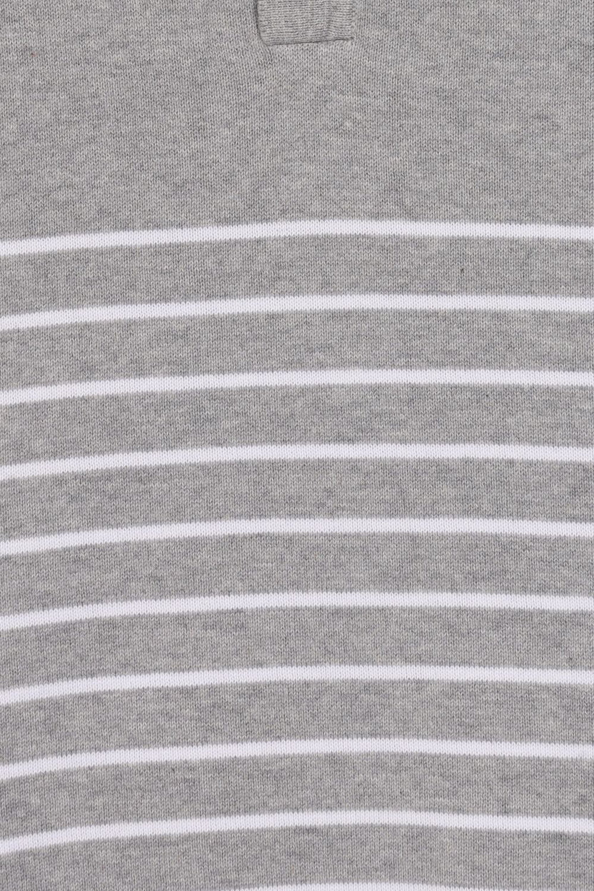 Mens Grey Cotton Regular Fit Polo - Image 8