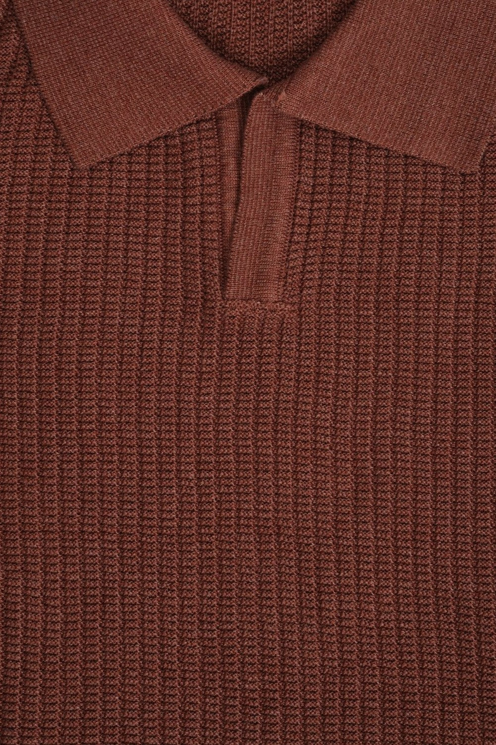 Mens Rust Textured Regular Fit Polo - Image 8