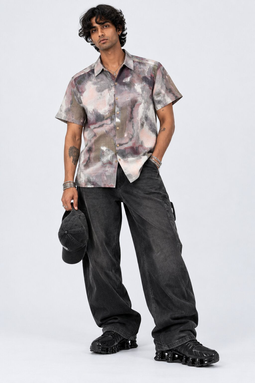Mens Multi Coloured Abstract Print Shirt - Image 6