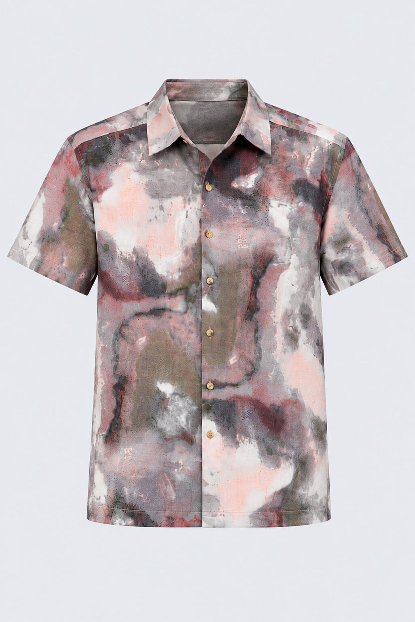 Mens Multi Coloured Abstract Print Shirt - Image 7