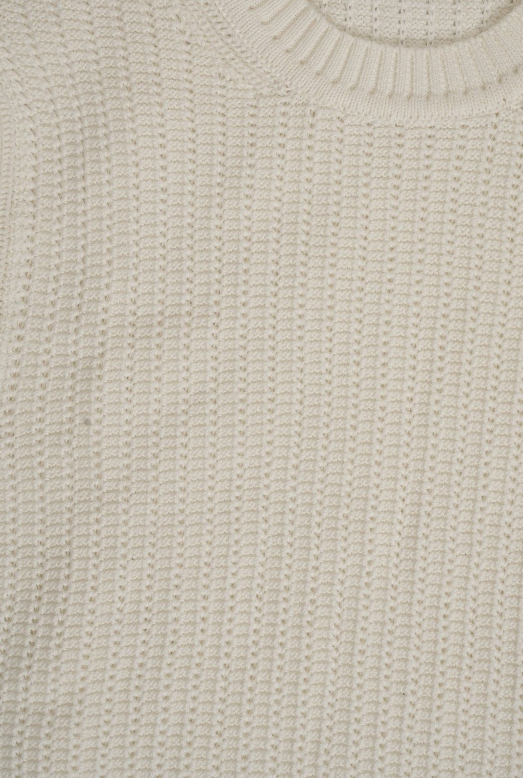 Mens Off White Knitted Regular Fit Sweater - Image 7