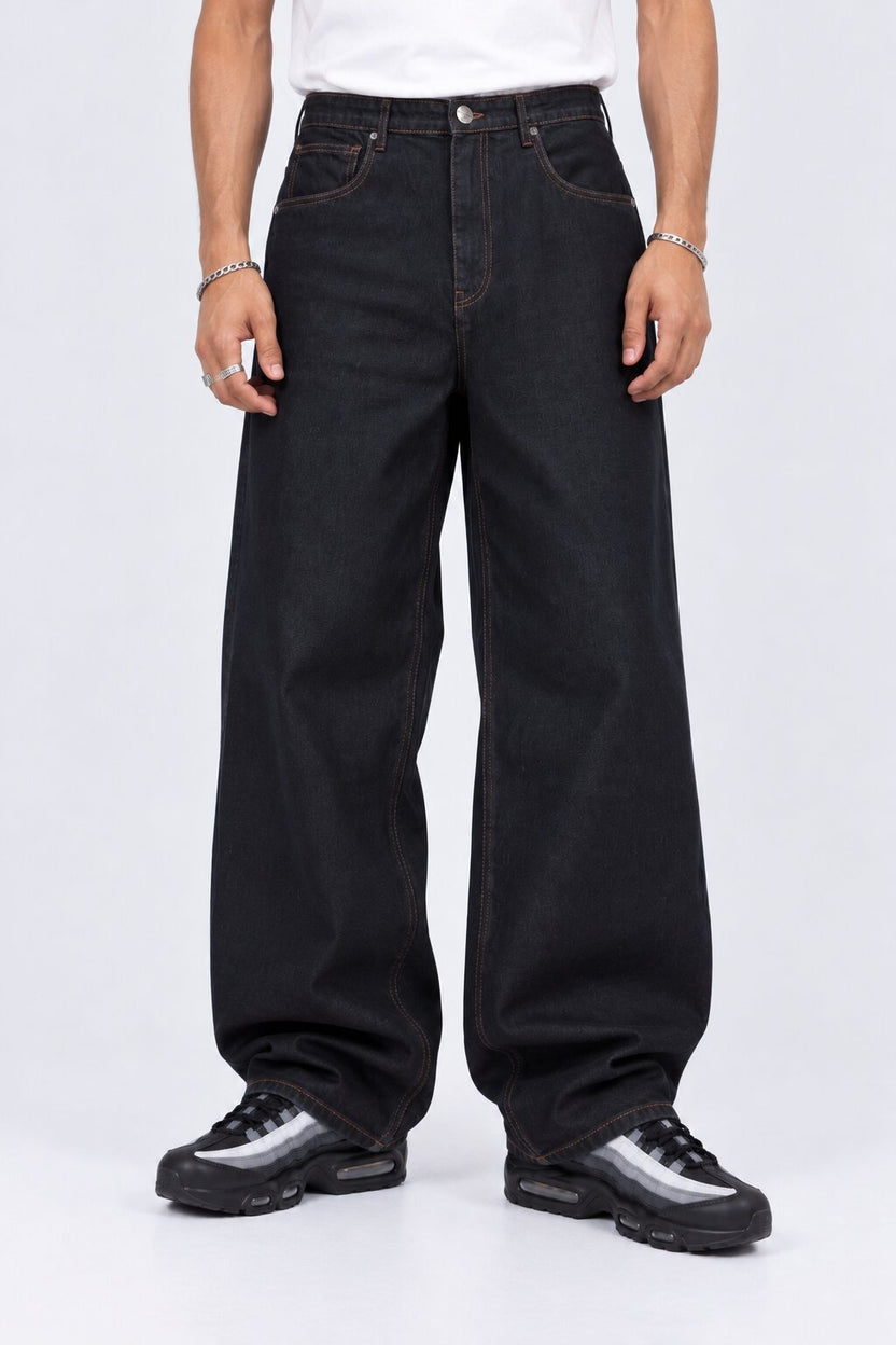 Mens Black Ultra Baggy Fit Jeans With 5 Pocket - Image 2