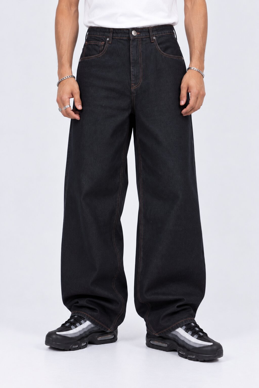 Mens Black Ultra Baggy Fit Jeans With 5 Pocket - Image 2