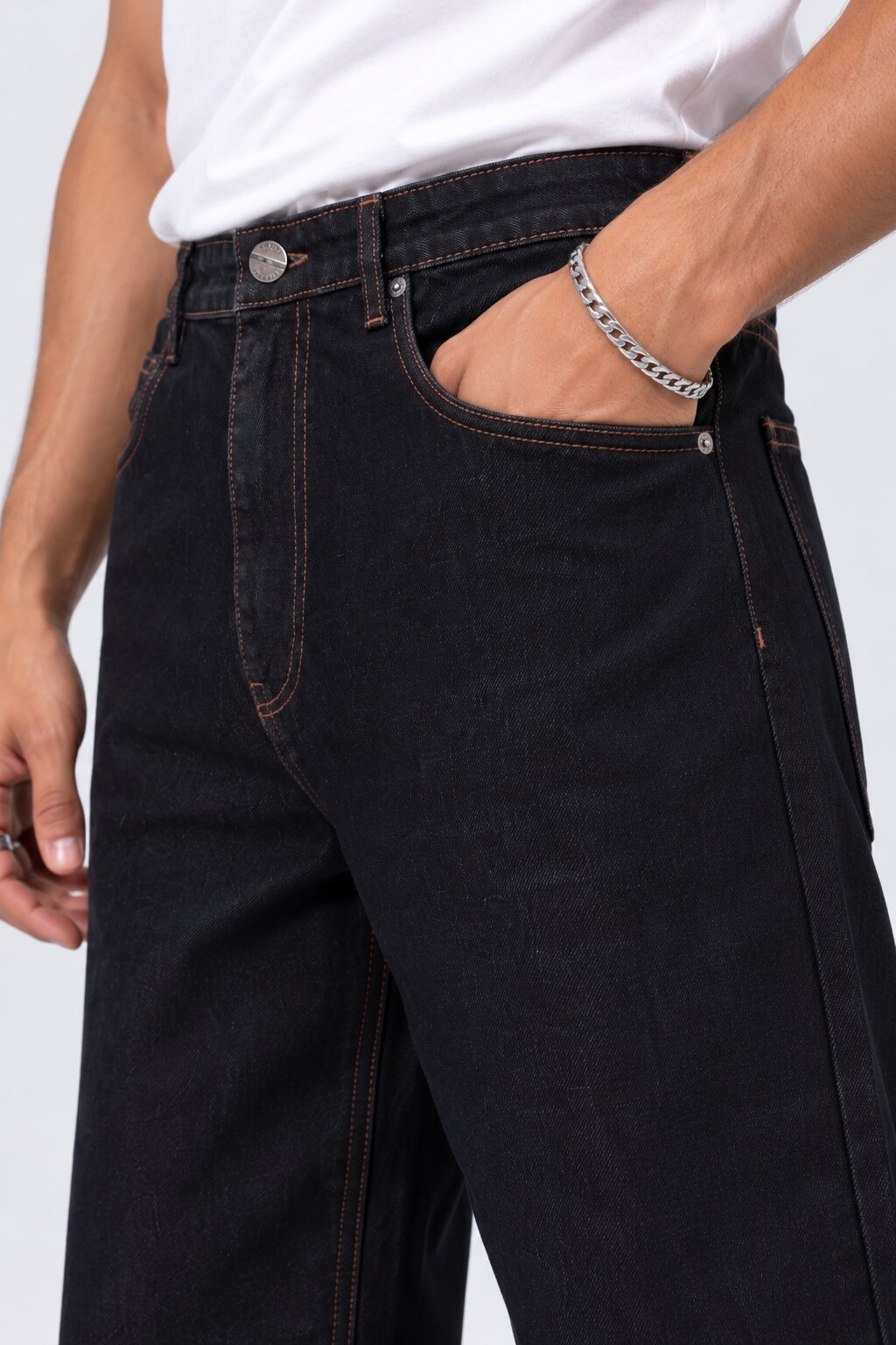 Mens Black Ultra Baggy Fit Jeans With 5 Pocket - Image 9