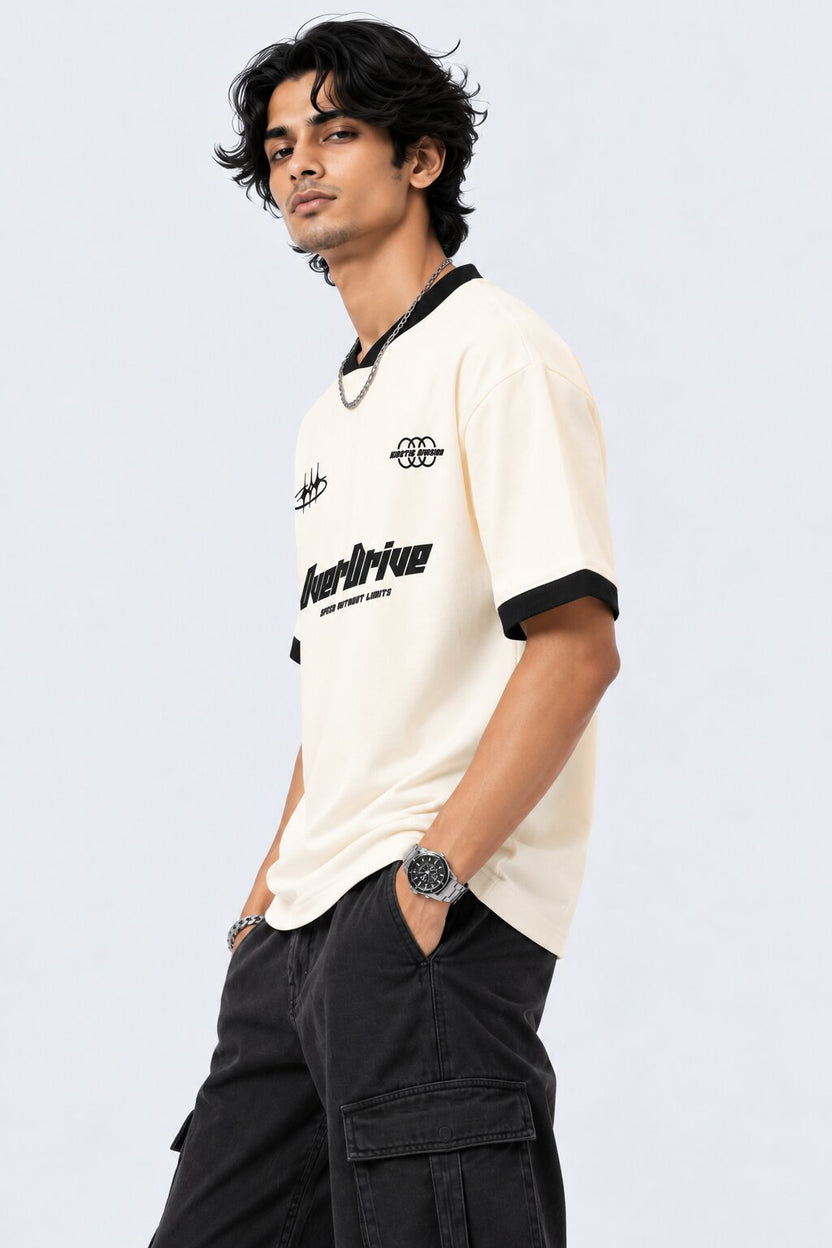 Mens Off White Typographic T-Shirt - Image 4