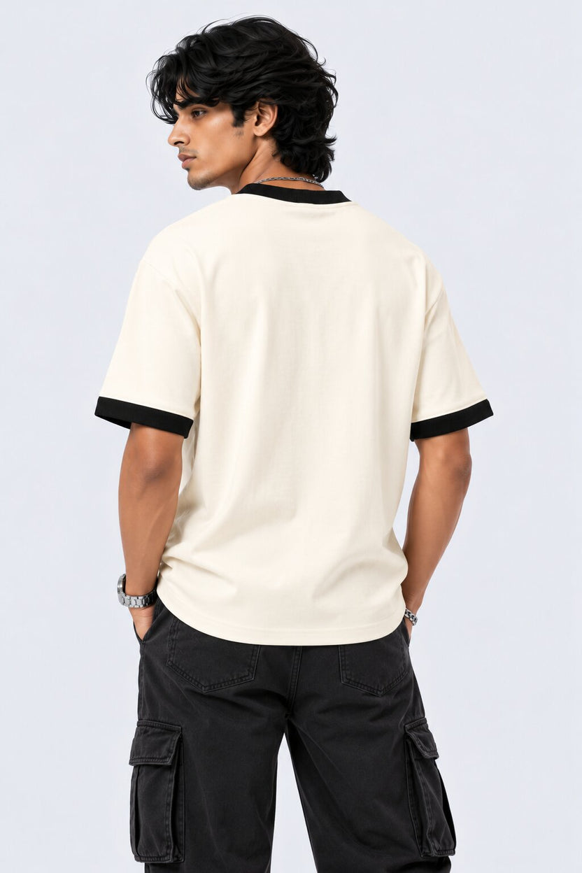 Mens Off White Typographic T-Shirt - Image 5