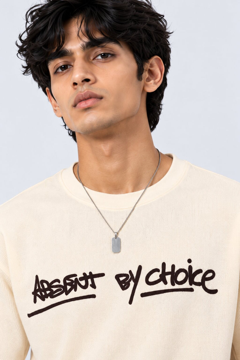 Mens Cream Letter Printed T-Shirt - Image 9
