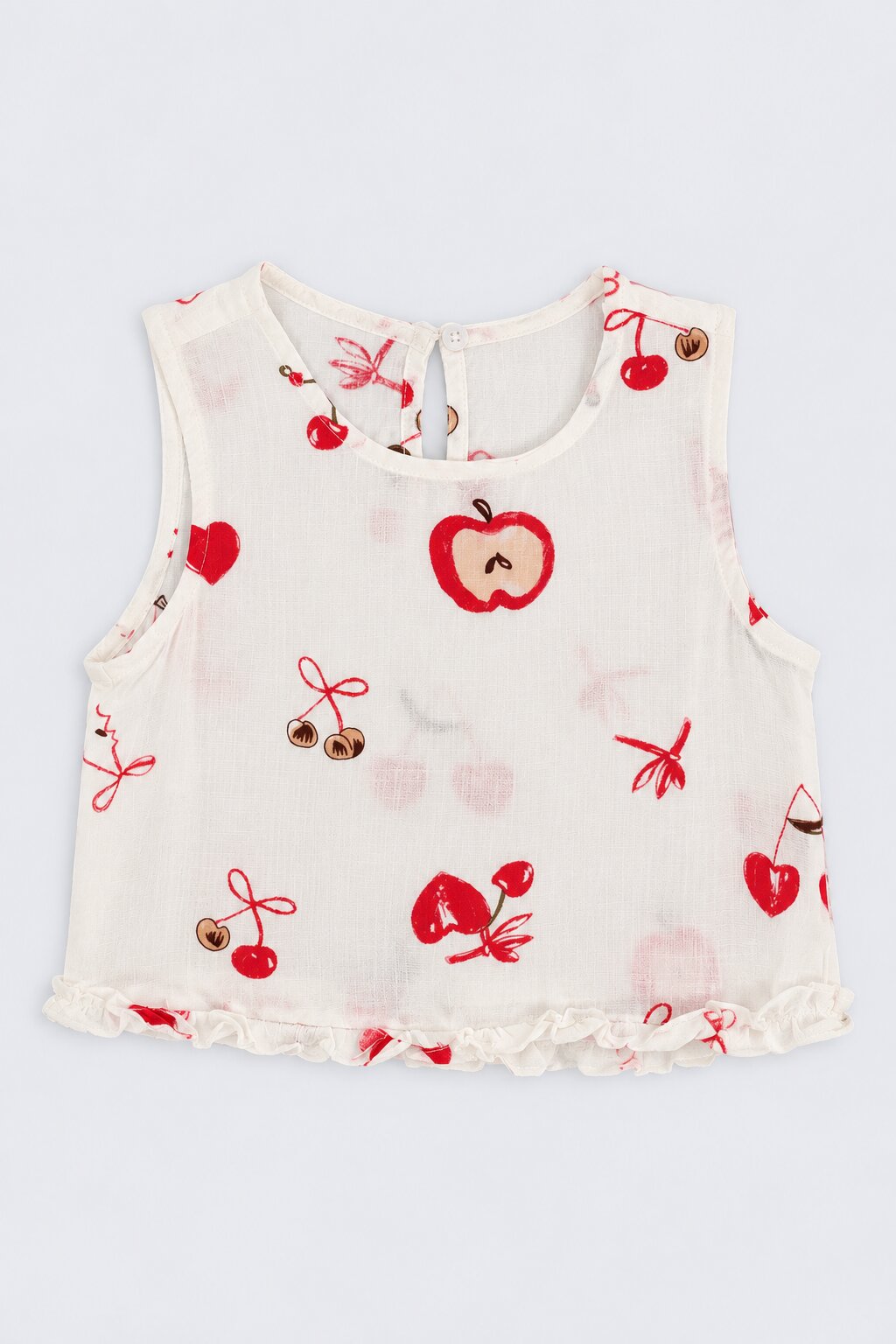 Girls Off White Cherry Loose Fit Co-Ord Set - Image 2