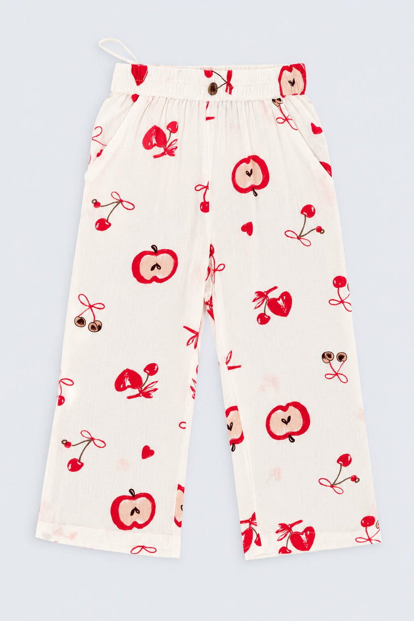 Girls Off White Cherry Loose Fit Co-Ord Set - Image 5