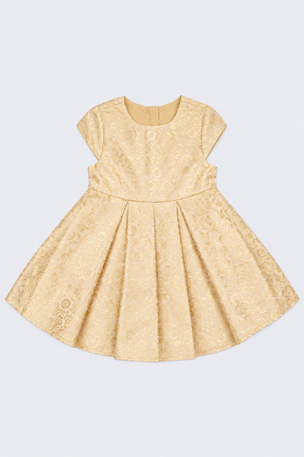 Girls Beige Paisley Print Fit & Flare Dress - Image 2