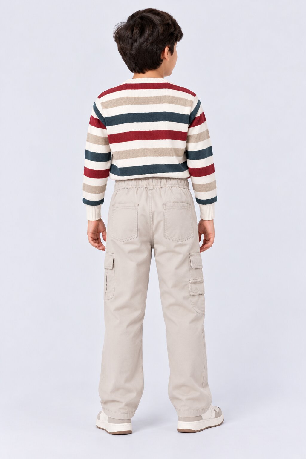 Tweens Boys Beige Jogger Fit Cargo Trouser With 8 Pocket - Image 3