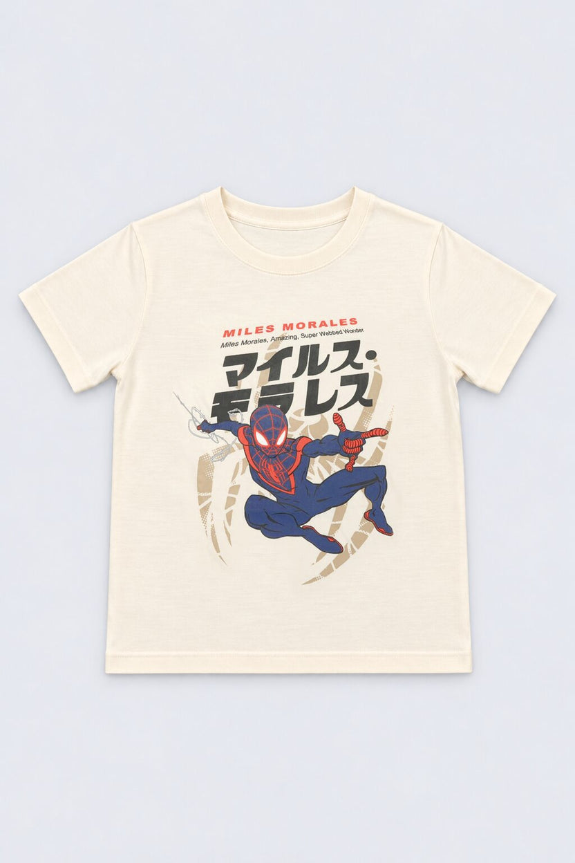 Tweens Boys Cream Spider Man Graphic Co-Ord Set - Image 2