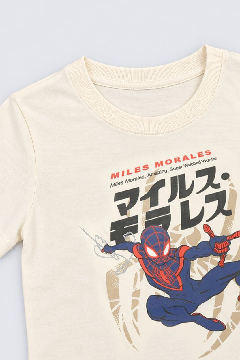 Tweens Boys Cream Spider Man Graphic Co-Ord Set - Image 8