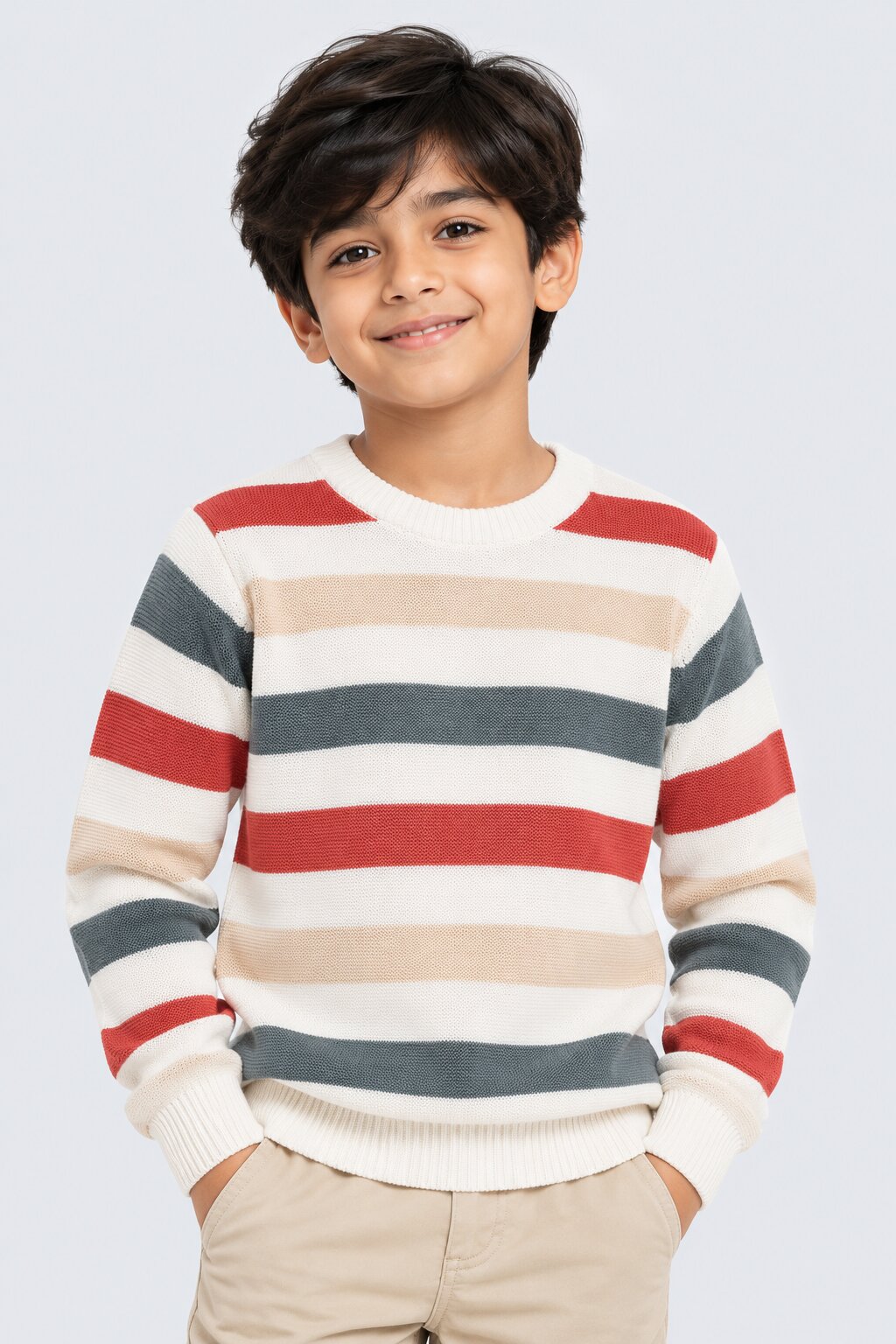 Tweens Boys Multi Coloured Striped Sweater - Image 1