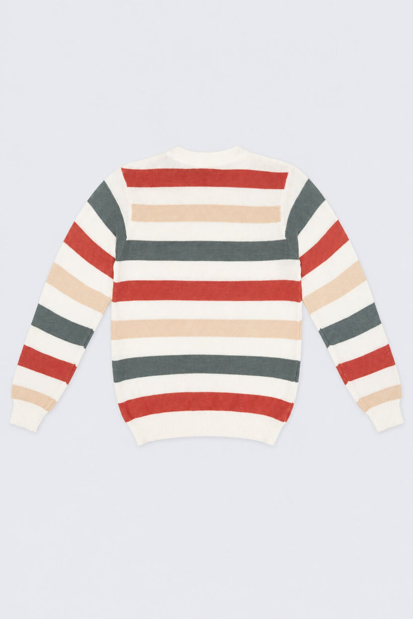 Tweens Boys Multi Coloured Striped Sweater - Image 4