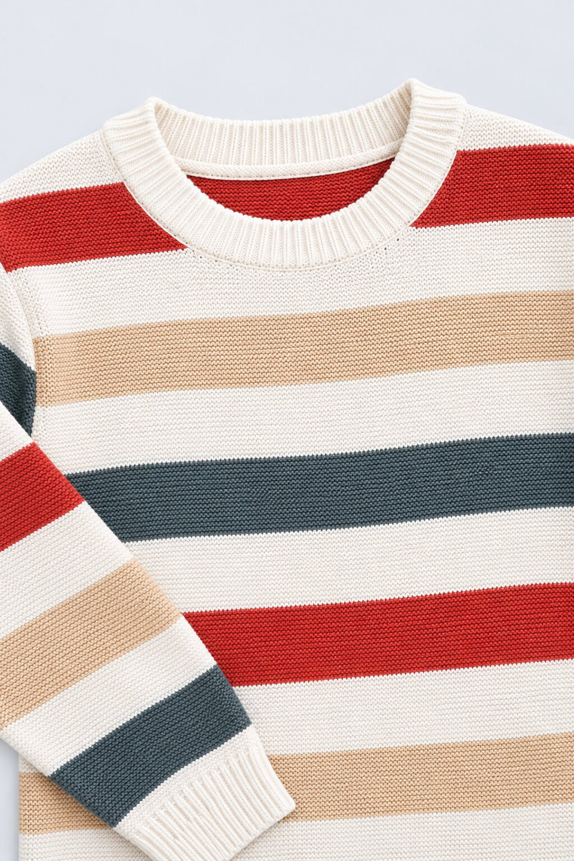 Tweens Boys Multi Coloured Striped Sweater - Image 5