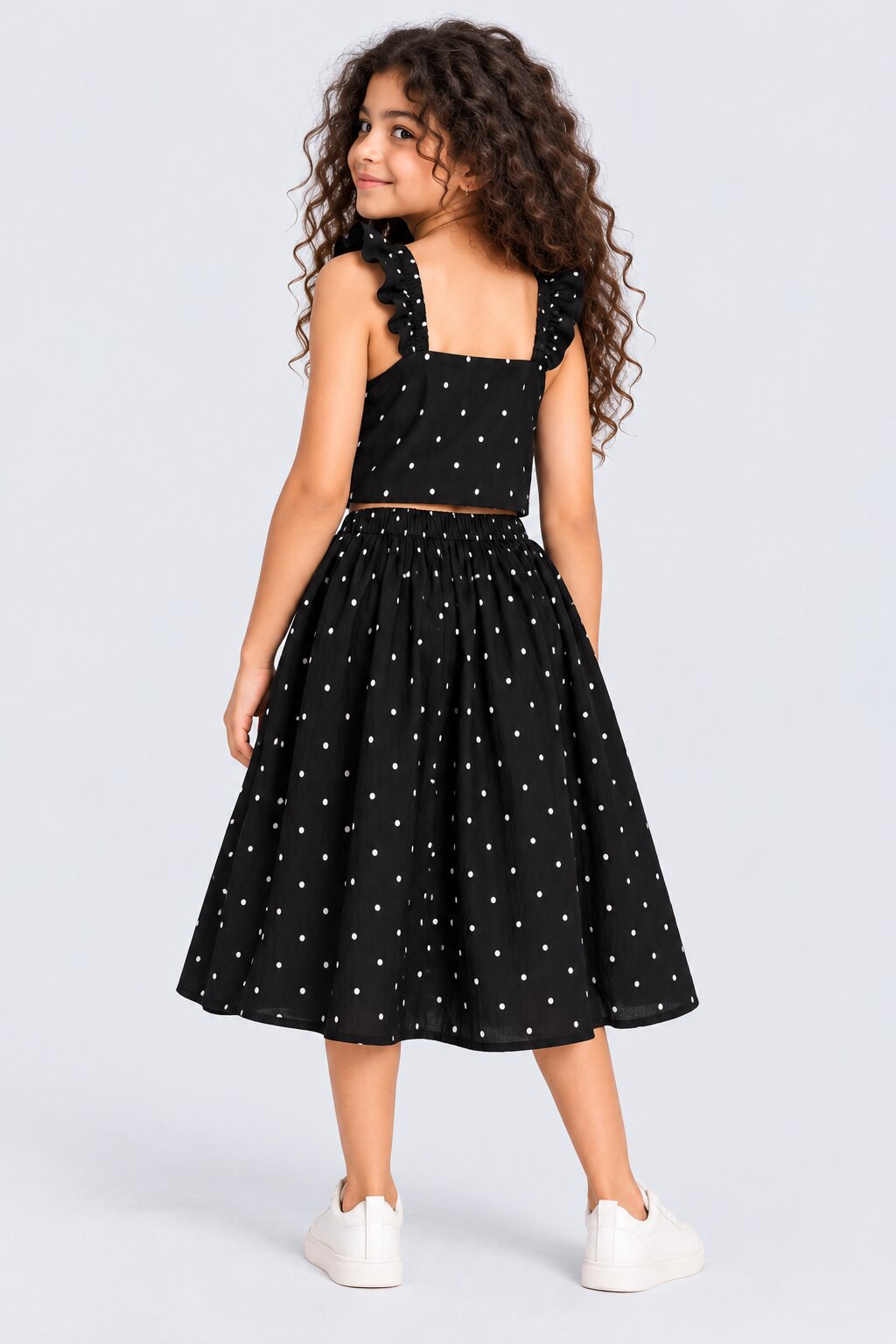 Tweens Girls Black Polka Dot Skirt - Image 3