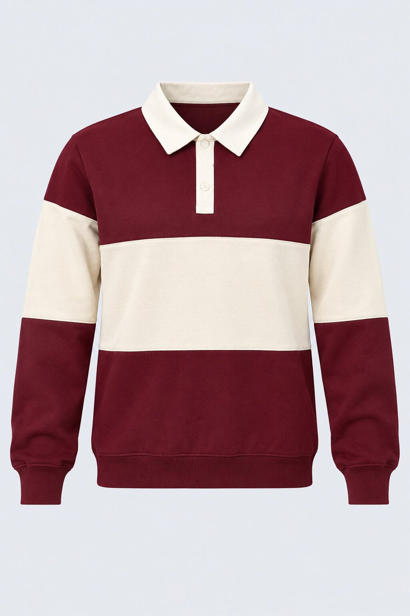 Mens Maroon Cotton Blend Regular Fit Sweatshirt - Image 7