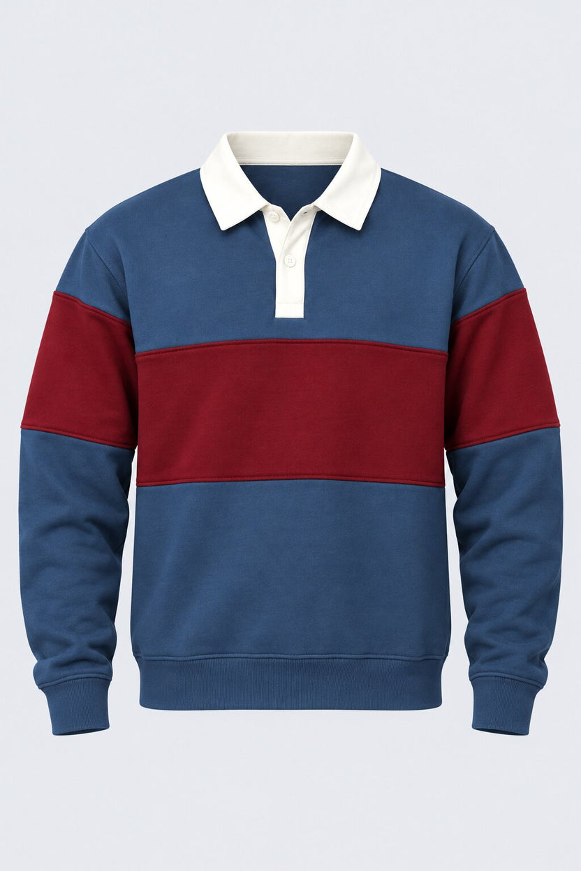 Mens Navy Cotton Blend Regular Fit Sweatshirt - Image 7
