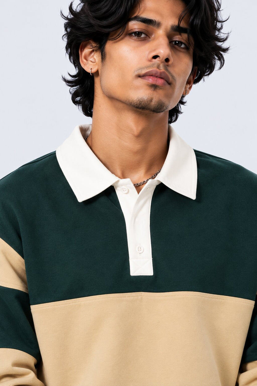 Mens Dark Green Cotton Blend Regular Fit Sweatshirt - Image 3