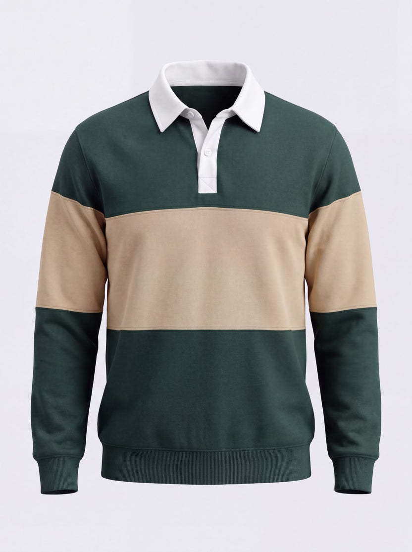 Mens Dark Green Cotton Blend Regular Fit Sweatshirt - Image 7