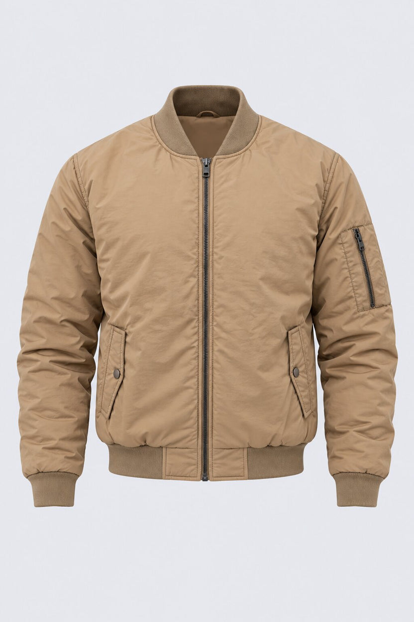 Mens Brown Nylon Blend Regular Fit Jacket - Image 7