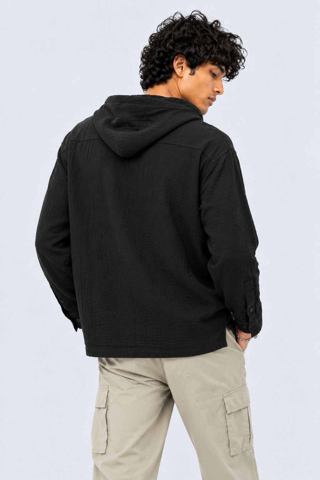 Mens Black Cotton Regular Fit Sweatshirt - Image 5