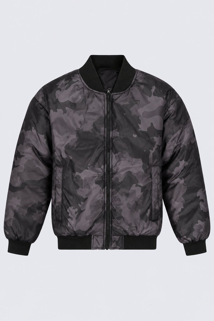 Mens Charcoal Camouflage Regular Fit Jacket - Image 7
