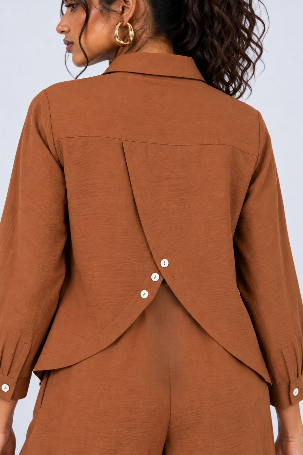 Womens Rust Solid 2 Pcs Co-Ord Set - Image 4