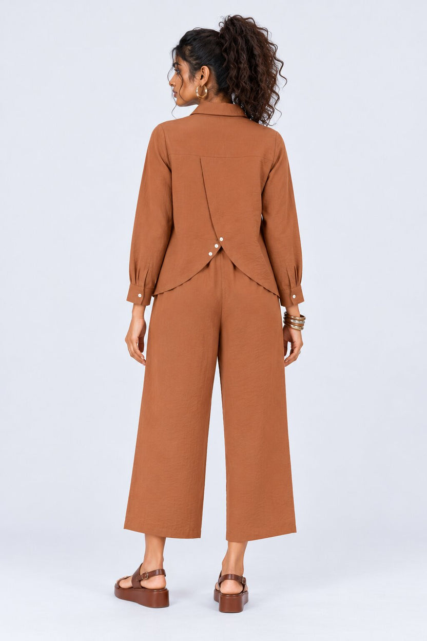 Womens Rust Solid 2 Pcs Co-Ord Set - Image 6