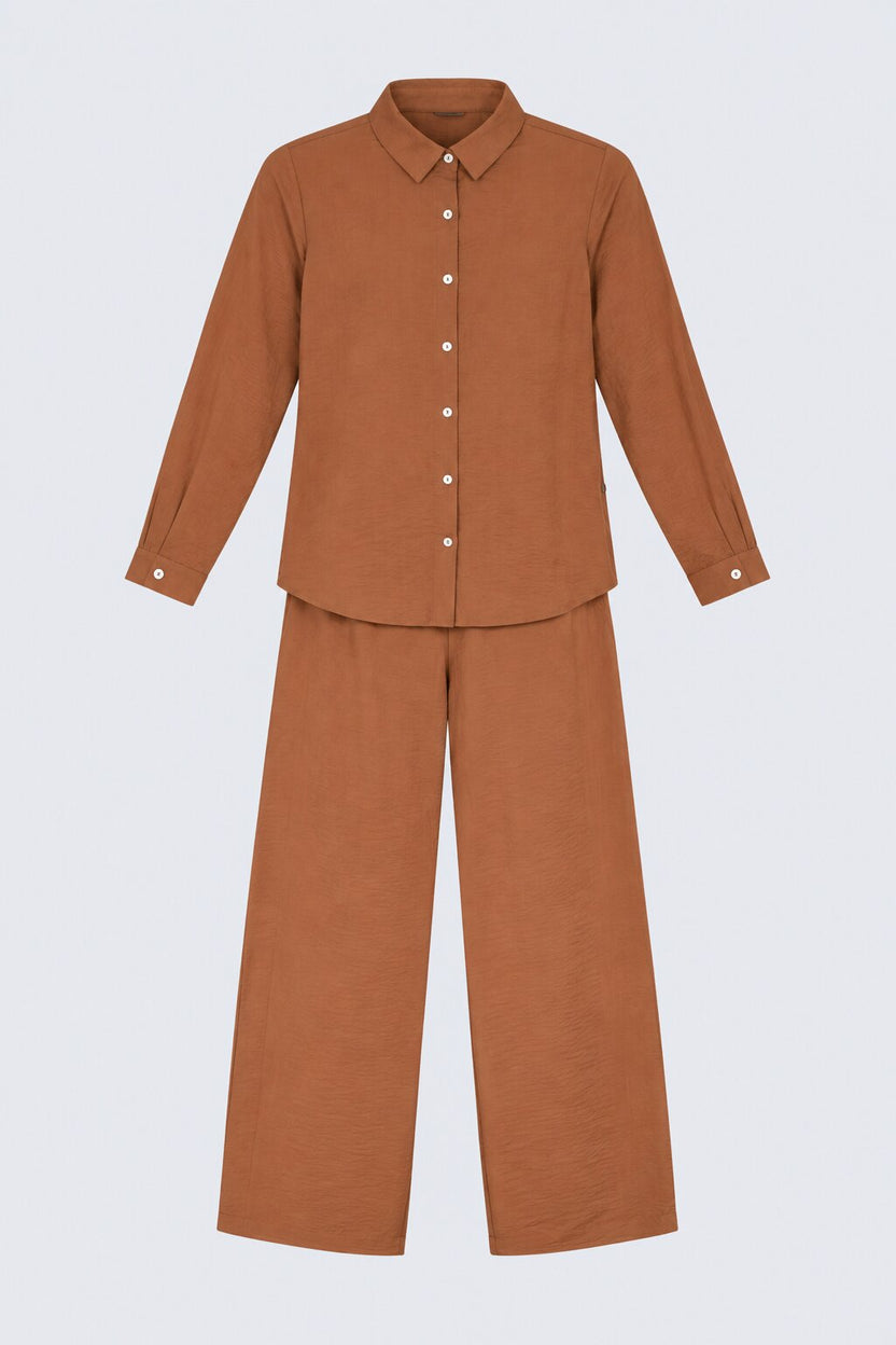 Womens Rust Solid 2 Pcs Co-Ord Set - Image 8
