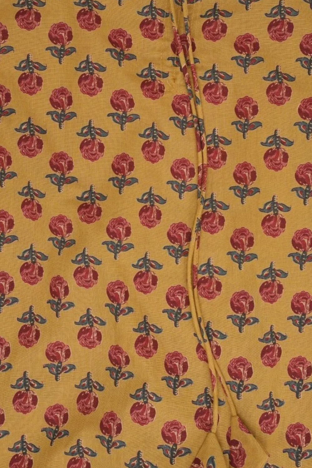 Womens Yellow Floral Printed Tie-Up Tunic - Image 8