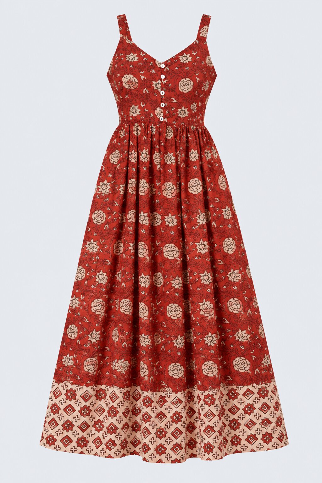 Women Rust Floral Printed Maxi Dress - Image 7