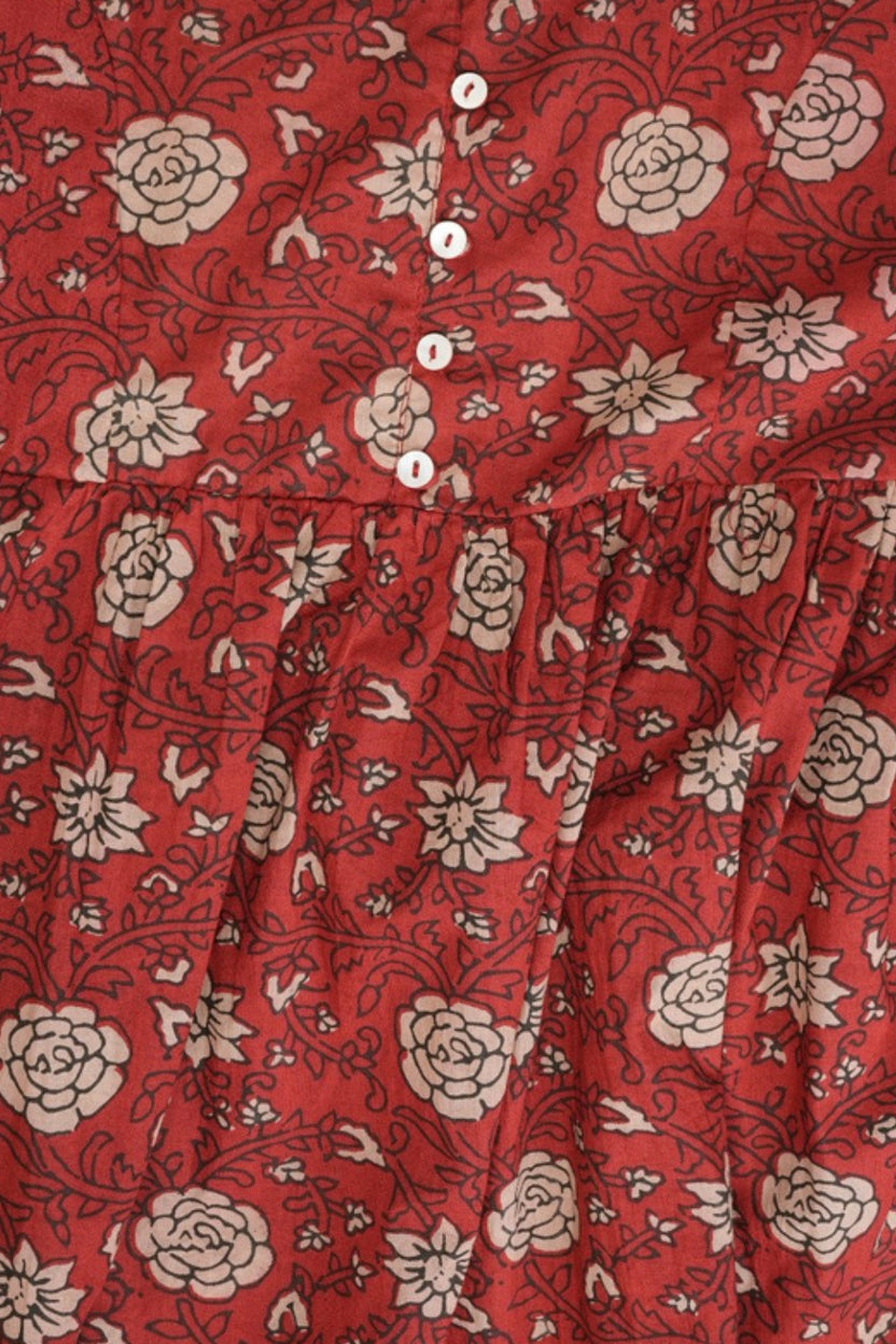 Women Rust Floral Printed Maxi Dress - Image 8