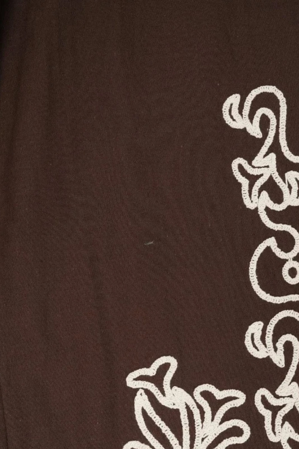 Womens Floral Brown Embroidered Wide Leg Pant - Image 8