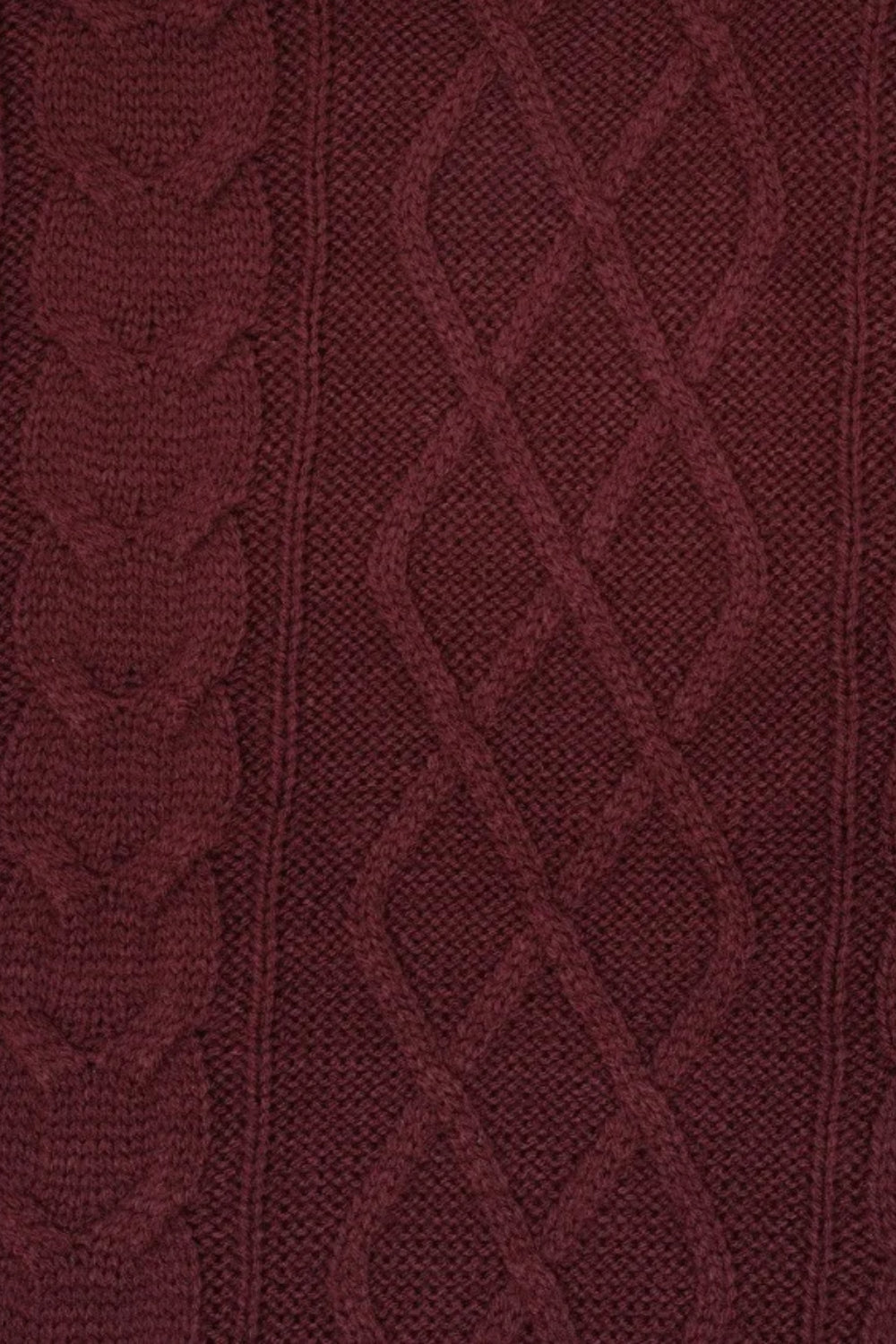 Womens Maroon Cable Knit Pullover Sweater - Image 8