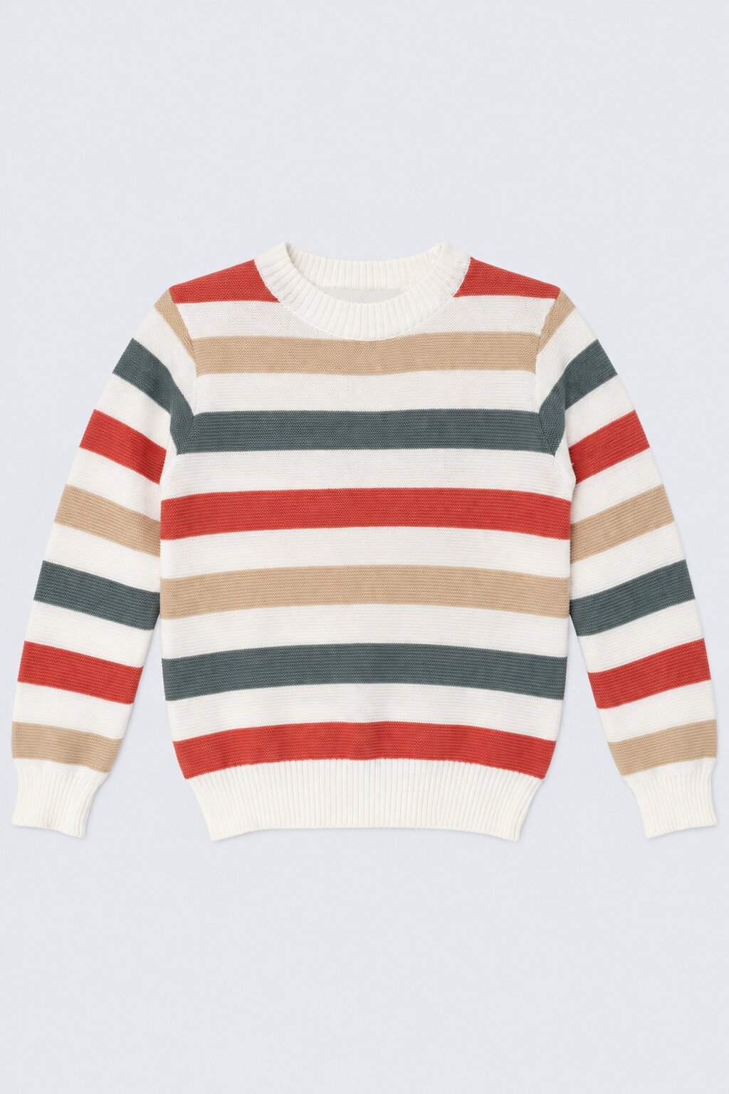 Boys Multi Color Striped Knitted Sweater - Image 2