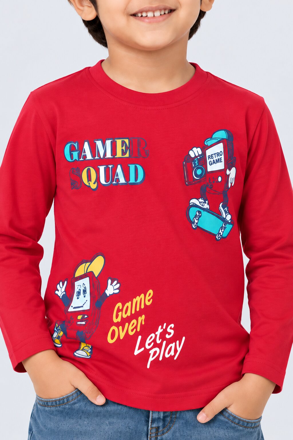Boys Red Gamer Graphic Print T-Shirt - Image 6