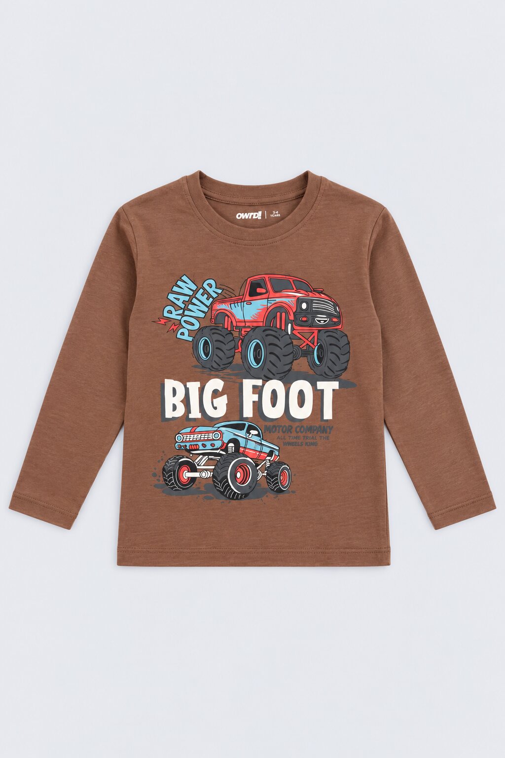 Boys Brown Monster Truck Graphic T-Shirt - Image 2
