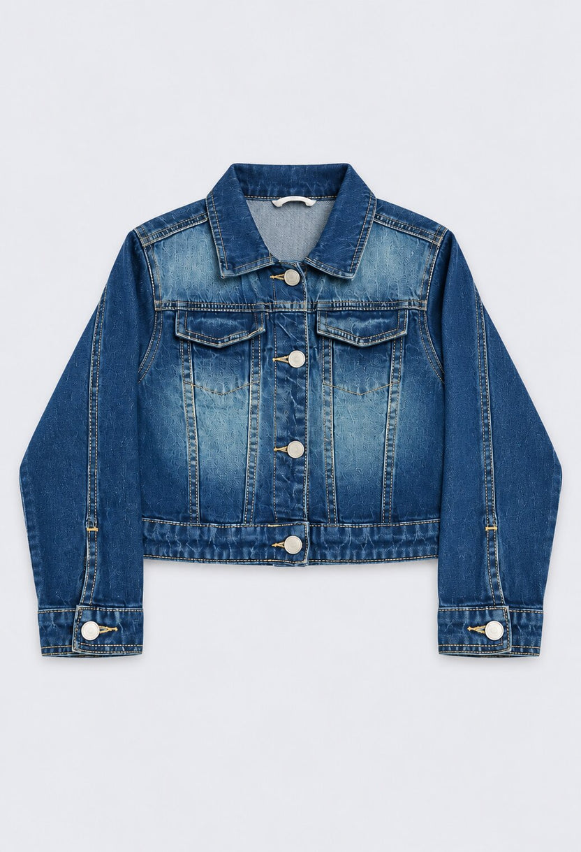 Tweens Girls Blue Washed Denim Jacket - Image 2