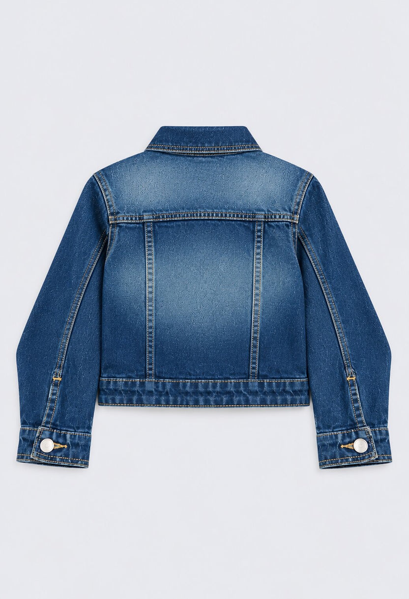 Tweens Girls Blue Washed Denim Jacket - Image 4
