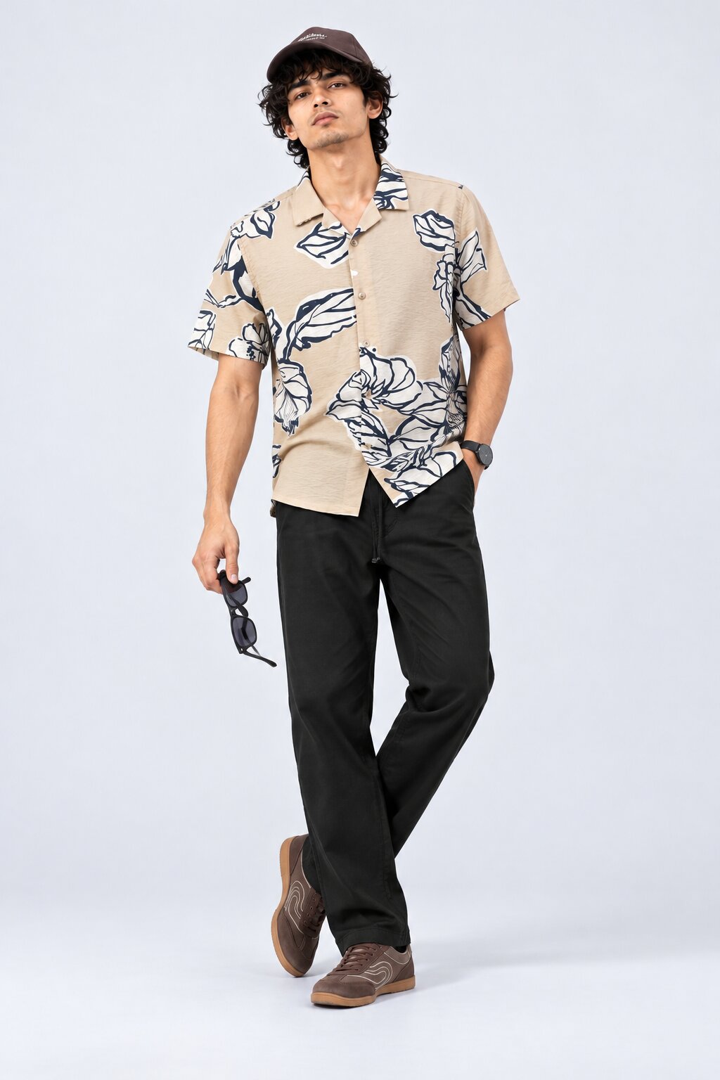 Mens Solid Black Regular Fit Trouser - Image 6