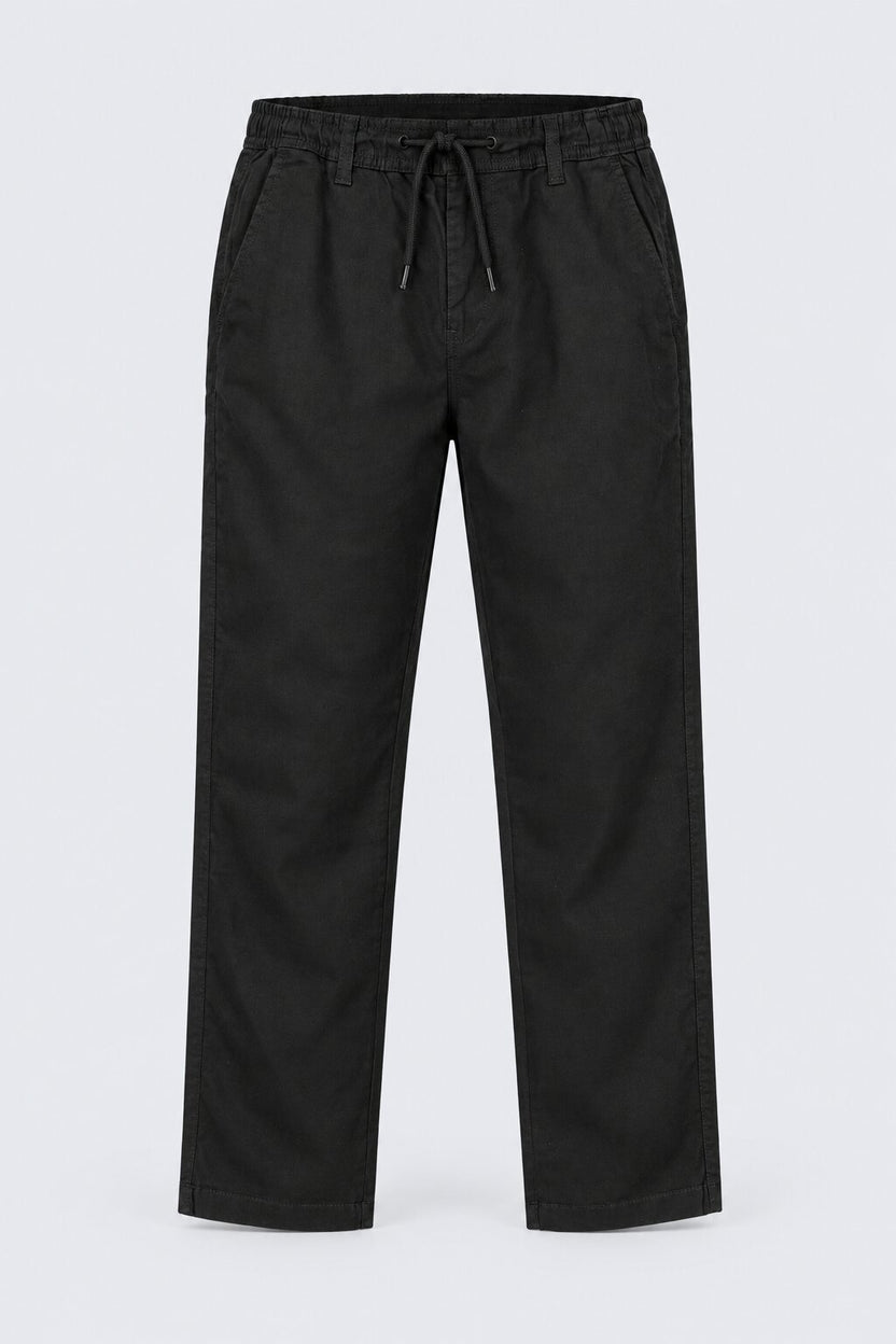 Mens Solid Black Regular Fit Trouser - Image 7