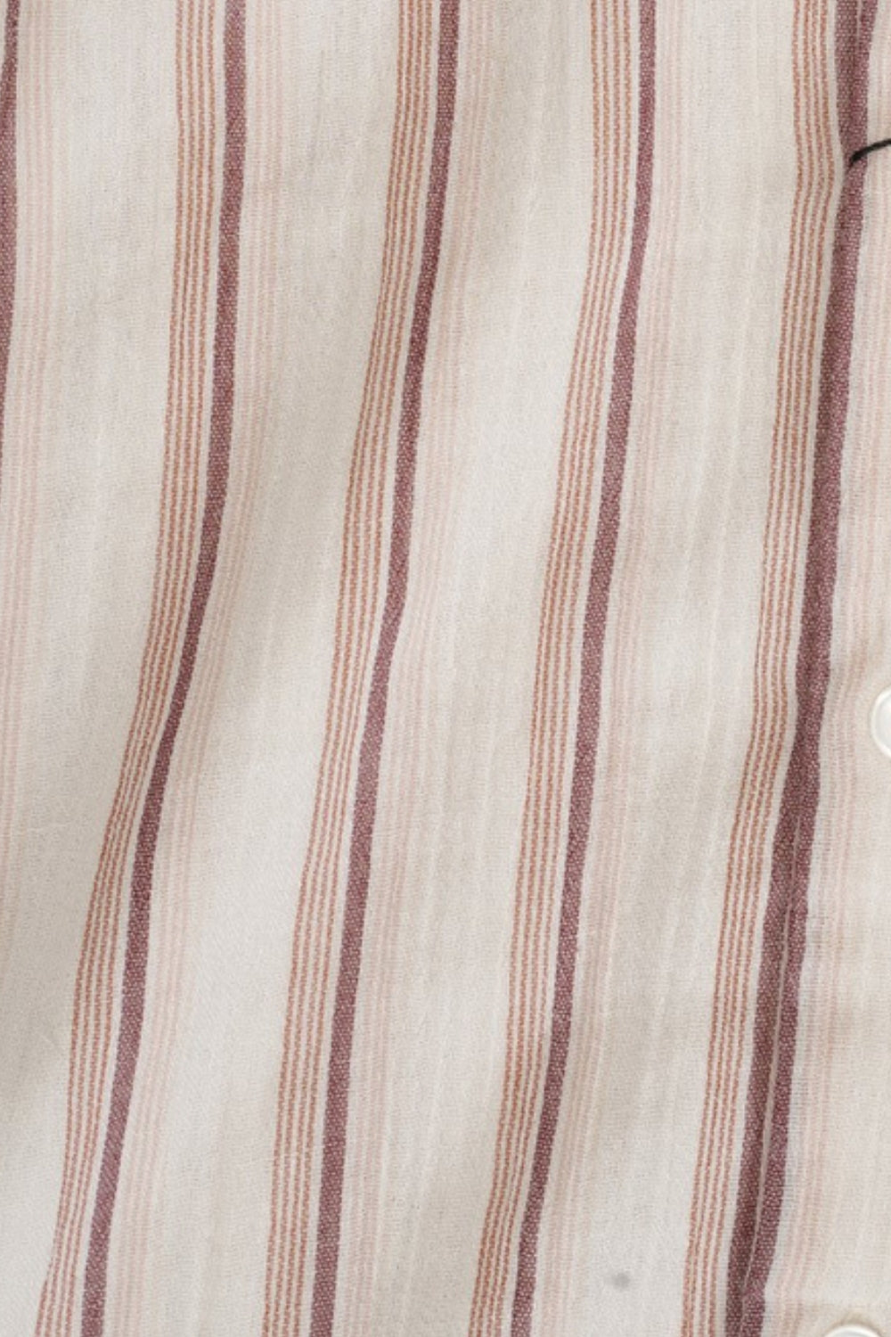 Mens Brown Striped Band Collar Shirt - Image 8